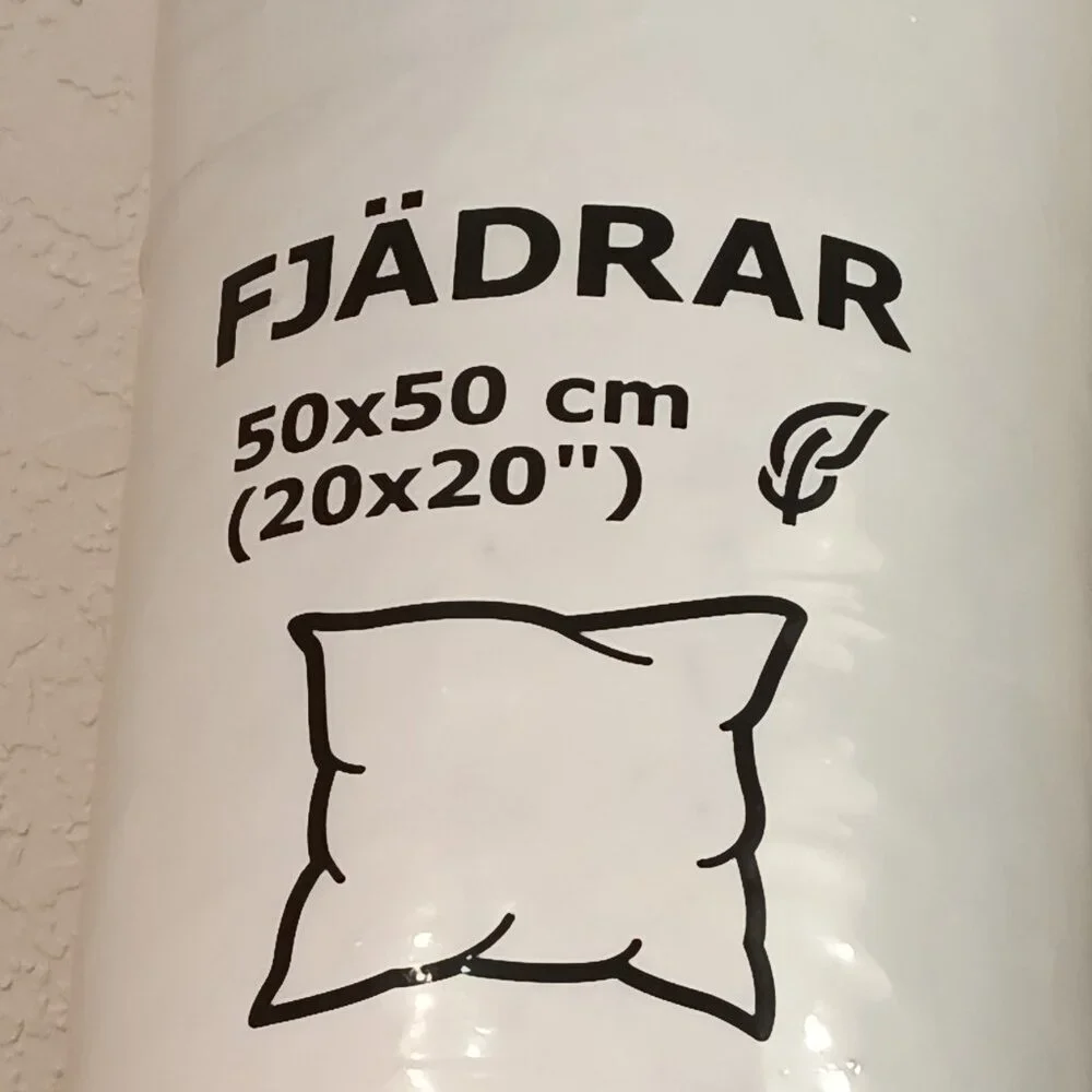 IKEA of Sweden FJÄDRAR Inner cushion feather pillow insert off-white 20